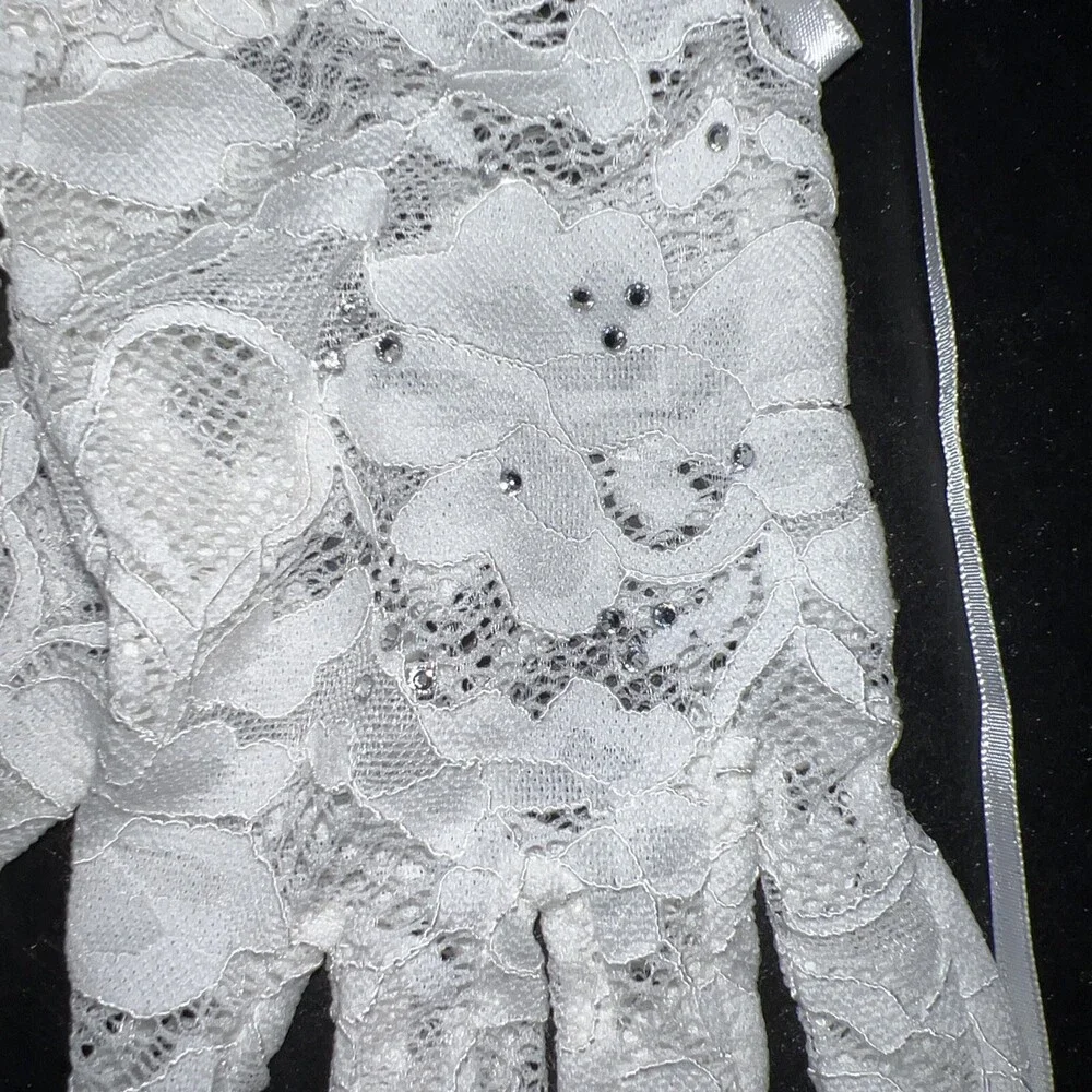 Victoria's Secret LACE GLOVES+EYEMASK WHITE crystallized BRIDAL BRIDE adult Game
